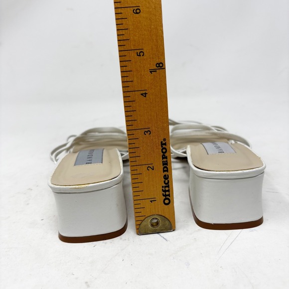 Y2K Bandolino White Strappy Heeled Sandals Women's Size 8M Square Toe Block Heel - Picture 6 of 8